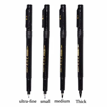 1 Bucata Stilou Gros Mediu Mic Ultra Simțit Vârful Pensulei Pixuri Caligrafie Negru De Cerneală Permanentă Repetate De Umplere Markeri Pen