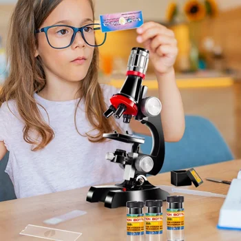 100x400x1200x Copii Zoom Microscop Biologic de Laborator Școală Experiment de Educație Știință Jucării pentru Copii Cadouri