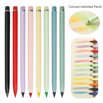 12 Culori De Scris Veșnică Creion Nu Ascuțire Fără Cerneală Infinit Creioane Colorate Erasable Creioane De Desen Școală, Rechizite De Birou