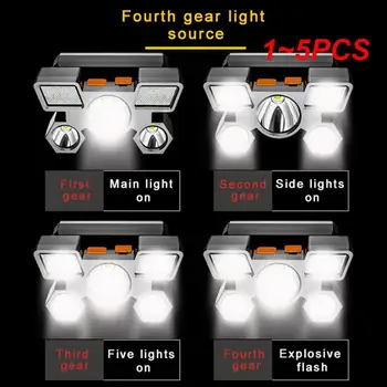 1~5 BUC LED-uri Lanterna USB Reîncărcabilă Lumina Puternica Lanterna Aventură în aer liber Drumetii, Camping Lumina Cap de Pescuit Far