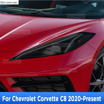 2 Buc Far Auto cu Folie de Protectie Vinil Negru Transparent TPU Autocolant Pentru Chevrolet Corvette C8 2020-Prezent Accesorii Capac