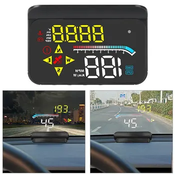 3.5 Inch M17 HUD OBD GPS Head Up Display Sistem Dual de Parbriz Viteza Proiector RPM Temperatura Apei Depășirea vitezei de Alarmă