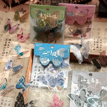30 Buc Poezie Fluture Autocolant Chineză Tradițională Album cu Autocolante Decorative Pentru DIY Meșteșug Papetărie Jurnalizare Consumabile