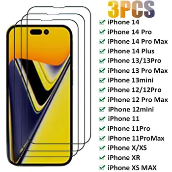 3PCS Sticla Temperata pentru iPhone 15 13 12 11 Pro Max Mini Ecran Protector pentru iPhone 14 Pro 7 8 Plus SE 2020 X XR Xs Max Sticlă