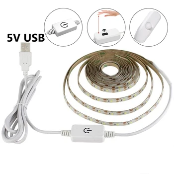 5V USB LED Strip Cu Mana Matura Senzor/Touch Dimmer/oprire 3M 5M Lumina Caseta Decor Panglica pentru Bucătărie Cameră de Fundal