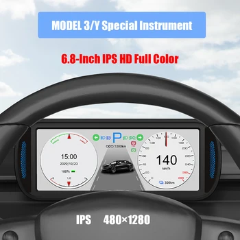 6.8 inch IPS HD de masina model3/Y dedicat HUD head-up display multifuncțional LCD panoul de bord auto originale date