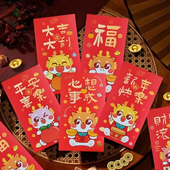 6 Buc de Anul Nou Chinezesc Roșeață Plicul Norocos Plic de Bani pentru Festivalul de Primăvară