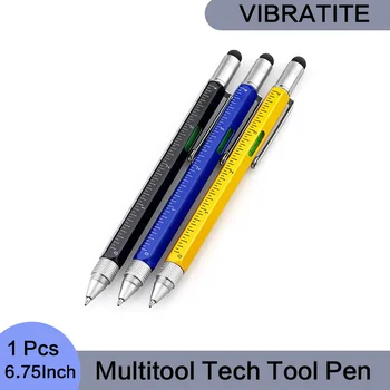 6 în 1 Multitool Tech Instrument Creion 1 Buc cu Cruce Șurubelniță Gadget-uri și Umple Levelgauge Conducător Slot pentru Lemn de Lucru