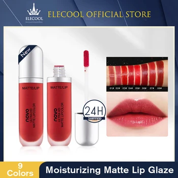 9 Culori NOVO Crema Velvet Lip Glaze Hidratare de Lungă Durată Ruj de buze Lichid Hidratant rezistent la apa Mata TSLM1