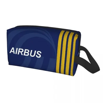 Airbus Pilot de Vânătoare Sac de Machiaj pentru Femeile de Călătorie Cosmetice Organizator Drăguț Aviației Avion de Stocare și articole de Toaletă