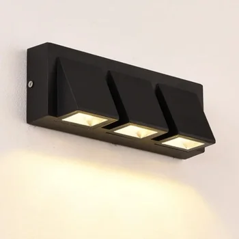 Alb/ Negru/ Gri Lampa de Perete Interior Perete Biscuite rezistent la apa IP65 LED-uri Lumina de Perete