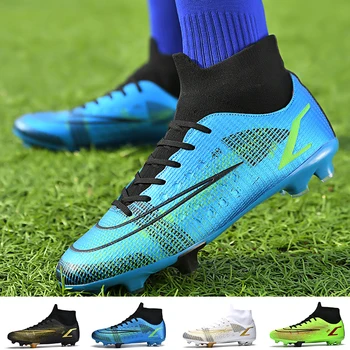 Barbati Pantofi de Fotbal Mare Sus Pantofi de Fotbal Societate Teren de Fotbal Cizme Gazon Pene de Fotbal în aer liber, Non-Alunecare Ghete de Fotbal Om