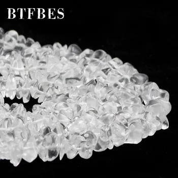 BTFBES sticlă Albă Neregulate Pietriș margele fir Chips-uri în Vrac margele de 4mm~10mm Pentru a face Bijuterii brățară accesorii en-Gros