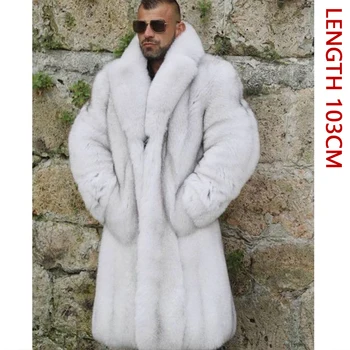 Bărbați Jachete de Iarnă Adevărată Vulpe Argintie Blană de Lungime medie, de Vânzare cele mai Bune 2023 Cald Mens Haina de Blană de Vulpe