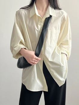 Casual pentru Femei Tricou de Bumbac Stil coreean Cardigan Vrac Bluza de Moda Jachetă Femei cu Maneci Lungi Tricou 2023 Nou de sex Feminin Bluza