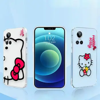 Caz clar de Telefon Pentru Realme 11 10 8 7 7i 5 GT 2 NEO 2 3 5 GASI X2 X3 X6 PRO PLUS 4G 5G Caz Capa Coajă de Desene animate Hello Kitty Pisica