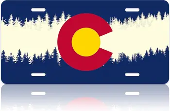 Colorado Drapelul De Stat De Înmatriculare Epocă De Acoperire De Înmatriculare Personaliza Masina Fața Rust-Proof Inoxidabil Oțel Metal Plăcile De Înmatriculare Auto
