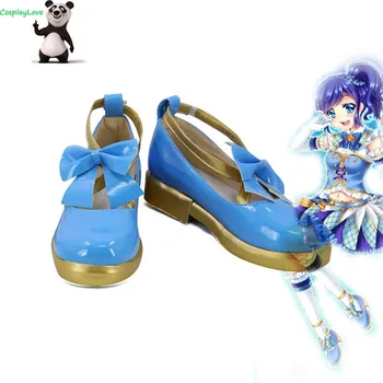 CosplayLove Aikatsu! Kiriya Aoi Albastru Cosplay Pantofi Cizme Din Piele Personalizat Pentru Halloween, De Crăciun