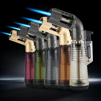 Cot Metal Chintă de Culoare Gonflabile Bricheta Portabil Țeavă Transparentă Mini Pistol de Sudură lemn de Santal gadget-uri Speciale pentru bărbați