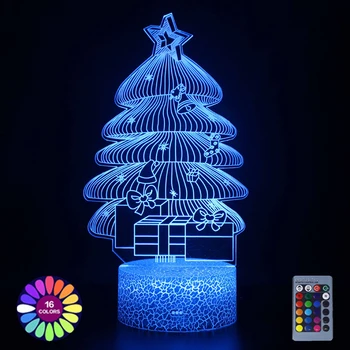 Crăciun Lumini de Noapte Cadou Pentru Copii Copil de Cameră Decor Dormitor Decorare Pom de Crăciun Cerb om de Zapada Model LED 3D Lampa Cadou
