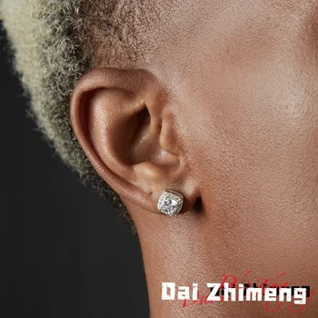 DZM White Rock Zahăr din Argint S925 China-Chic Bărbați High Street Cercei Moda Barbati Hip Hop Ins Zircon Cercei