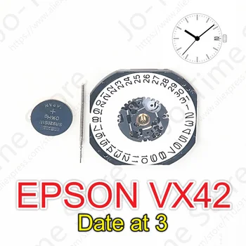 Epson VX42 Standard de Circulație Cu Data de Afișare Calendar Japonia Mișcarea Vx42e Trei Mâini Calendar Data Metal Cuarț Circulație