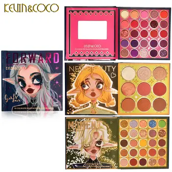 Exclusiv KEVIN&COCO 59 Culori Fard de pleoape Trei straturi, Pliere Flipbook Elf Fata Fierbinte Blush-evidențiere All-In-One Placa de produse Cosmetice