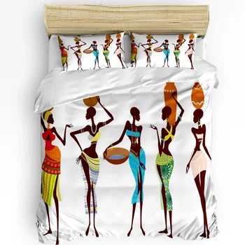 Femeile africane Sticla Etnice Tipărite Confort Plapuma Perna Caz Textile Acasă husă de Pilotă Băiat Copil Fată Adolescent 3pcs Set de lenjerie de Pat