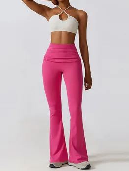 Femeile s Yoga Slim Halter Salopeta de Culoare Solidă fără Mâneci fara Spate Flare Pantaloni de Antrenament Vladan