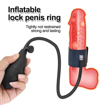 Gonflabile Penis Inel De Jucării Sexuale Libidoului De Sex Masculin Accesoriu Pompa De Silicon De Pompare Scrot Maneca Erectie De Blocare A Materialului Seminal Face Exercitii Penis