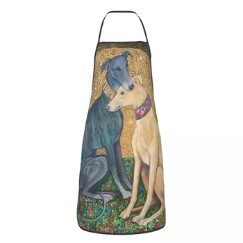 Gustav Klimt Caine Ogar de Artă Salopete Șorțuri Unisex Bucătărie Bucătar Whippet Sihthound Câine Tablier Bucătărie pentru Gătit de Copt Pictura