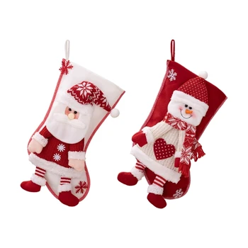 H7EA Pom de Crăciun Candy Bag Pandantiv Crăciun Tablă cositorită Bomboane Cadou Sac Agățat Ornament Festiv pentru Decor Acasă