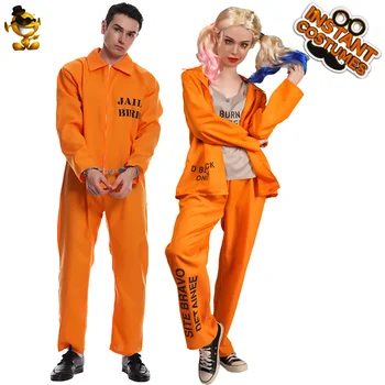 Halloween Cosplay Mare De Bărbați Și Femei Mari Iubitori De Portocale Prizonieri Cosplay Rochie De Petrecere Uniforma De Închisoare Costum De Cuplu Costum Costum