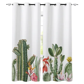 Ins Stil Gradina de Cactus Planta Tropicala de Imprimare Perdele Pentru Bucatarie Dormitor Fereastră Perdele pentru Camera de zi Decor Acasă Draperii