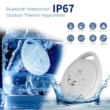 IP67 rezistent la apa Senzor de Temperatură Exterioară Bluetooth Portabil cu Senzor de Umiditate Alb de Monitorizare de la Distanță Higrometru Frigider