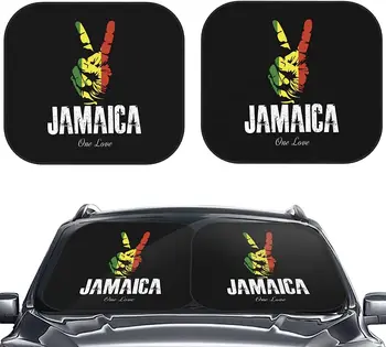 Jamaica Am de Design Auto Parbriz parasolar Auto Pliabil 2 buc Fereastră Umbrele de soare pentru cel Mai Parbriz Fodable Parasolar