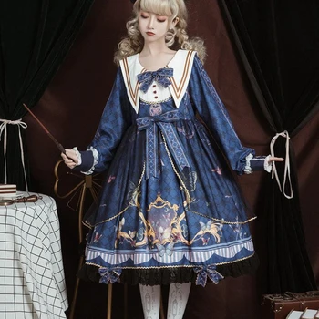 Japoneze Lolita Rochie Victoriană De Epocă Elegant, Superb Fluture Care Zboară Print Printesa Rochie De Femei Ceai Dulce Rochii De Petrecere
