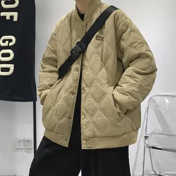 Japoneză în formă de diamant de baseball bumbac jacheta barbati de iarna din bumbac American de brand la modă bumbac high end matlasat hanorac trendy