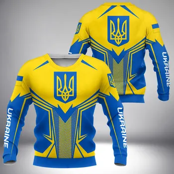 Jumeast 3D Imprimate Stil ucrainean Jachete Pentru Barbati Ucraina Pavilion Unisex Largi Tricouri Maneca Lunga T Estetice Haine Militare