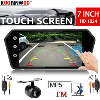 Koorinwoo Wireless Adoptatorului Media 1024P Monitor Touch Screen Mirror MP5 USB Bluetooth FM Muzica de Film RCA Masina din Spate vedere aparat de Fotografiat Set