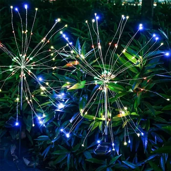 LED-uri în aer liber rezistent la apa Energie Solară foc de Artificii Lumini Decoratiuni de Gradina Șir de Lumini Grădină cu Gazon, Strada Decor de Crăciun