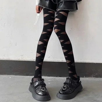 Lolita Goth Cosplay Bandaj Design Catifea Moale Colanti Femei Sexy Cruce Curea de Fund Ciorapi, Costume de Punk JK Fată Drăguță Ciorapi