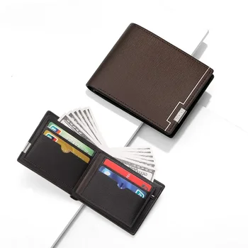 Metal Retro Scurt Multi-funcțional Europene și Americane cu Fermoar Portofel de Afaceri Compact și Portabil Simplu Bărbați Bag Cardul