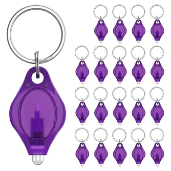 Mini UV LED, Breloc Lanterna Set Kit 10 Lumen Portabil Violet de Lumină Detector, 20 Pack