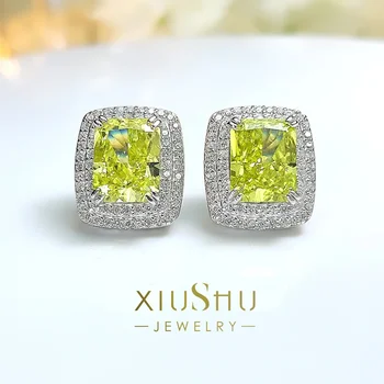 Măsline verzi de lux lumina s925 argint pur știfturi de ureche încrustat cu importate ridicat de carbon diamond temperament de nunta de lux bijuterii
