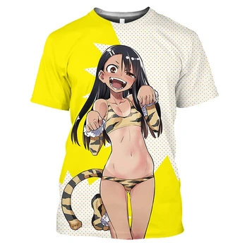Nagatoro Hayase Kawaii Loli T Camasa pentru Barbati Otaku tricou 3D Hentai Sexy Ahegao Anime y2k Topuri Expuse Bikini Cosplay Tricouri