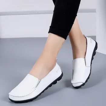 Non-Alunecare Pantofi Plat pentru Femei Moale Casual Femei Pantofi din Piele Ușor Aluneca pe Femei Mocasini Plus Dimensiune 44 Zapatos