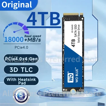 Nvme m2 4.0 SSD 512GB 1TB 4TB SSD M2 2280 PCIe 4.0 SSD cu radiator Gen4 Intern Solid state Drive de Disc pentru Desktop pentru PS5