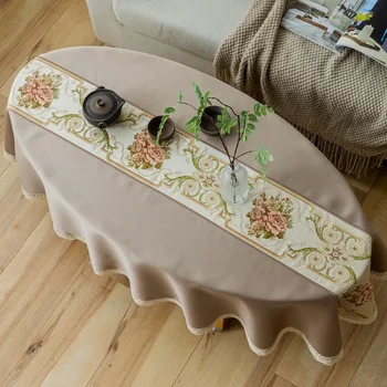 Oval Masa de Ceai American Proaspete Mici de Flori Sparte față de Masă Lenjerie de pat din Bumbac de Anul Nou față de Masă, Masă de Cafea pentru Living