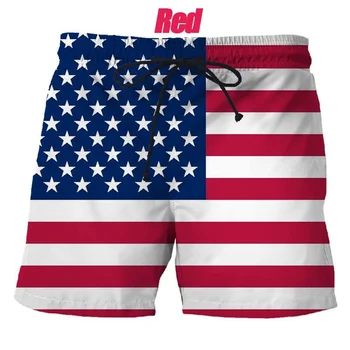 Personalizate cu Steagul American de Imprimare 3D pantaloni Scurți de Vară pentru Bărbați pantaloni Scurți de Plajă Casual Emblemă Națională Personalizate Cool pantaloni Scurți